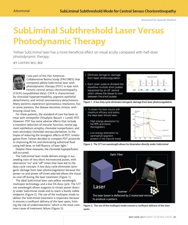 SubLiminal Subthreshold Laser Versus Photodynamic Therapy