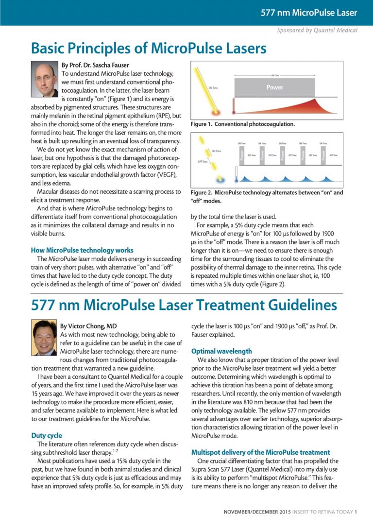 Basic Principles of MicroPulse Lasers