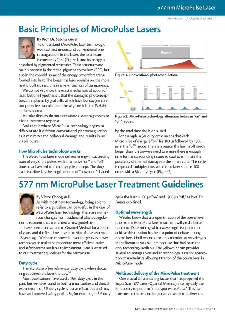 Subliminal Laser Therapy - A Macular Treatment 9 Basic Principles of MicroPulse Lasers