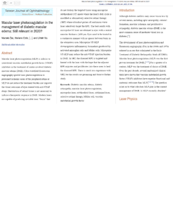 Macular laser photocoagulation in the management of diabetic macular edema: Still relevant in 2020?