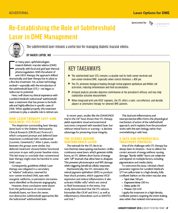 Re Establishing the Role of Subthreshold Laser in DME Management